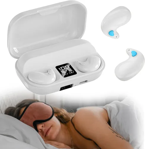 Vista 11 de Xmenha Auriculares Inalámbricos Planos Invisibles para Dormir IPX5 Impermeables Auriculares Delgados Invisibles para Dormir para Personas que