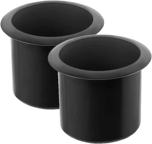 Vista 2 de GYBest 2 portavasos de plástico negro, asas reclinables de repuesto, para sofá, barco, sofá, mesa reclinable de póquer