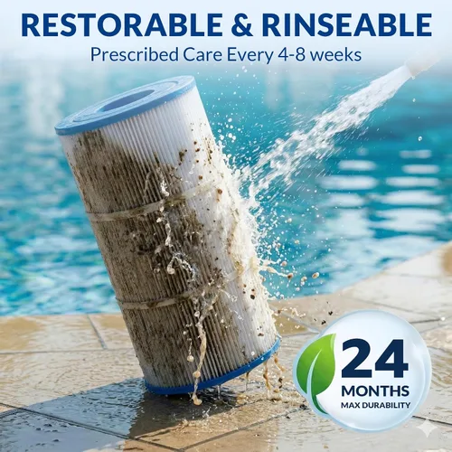 Vista 6 de Cartucho de filtro de piscina de repuesto para Pentair Clean & Clear y Posi-Clear RP Series, 5oz Trilobal Heavy Fabric, Ultra Series, 75 pies