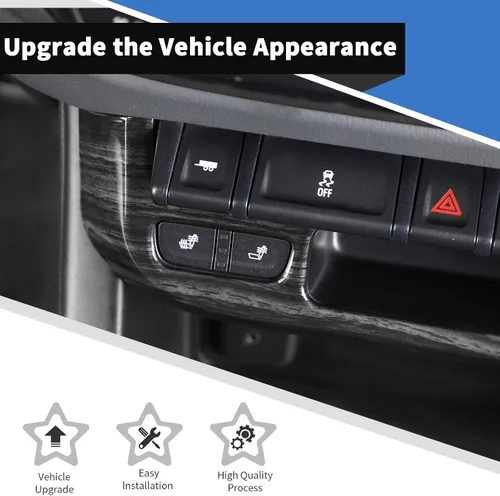 Vista 6 de Voodonala Cubierta de panel de interruptor de luz de emergencia compatible con Chevy Colorado/GMC-Canyon 2014-2022, grano de madera negro