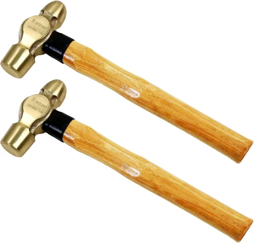 Vista 15 de WEDO Martillo de Bola de Latón con Mango de Fibra de Vidrio, Martillo de Bola Pein, 1lb, 280mm, 11