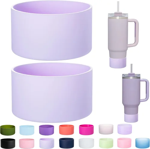 Vista 37 de Paquete de 2 botas de silicona para Stanley Cup de 30 oz y 40 onzas, protector inferior antideslizante y reductor de ruido, cubierta base de vaso
