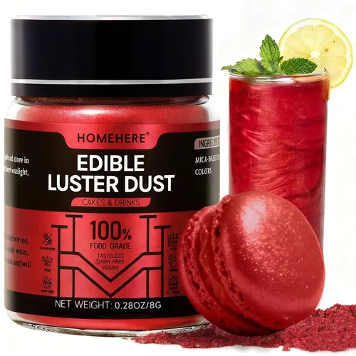 Vista 28 de HomeHere Purpurina comestible para bebidas y pasteles, 0.35 onzas de polvo brillante de diamante de grado alimenticio, polvo brillante