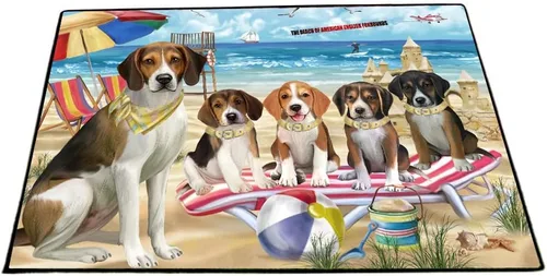 Vista 11 de Doggie of the Day American English Foxhound Dogs Floor Mat - 4th of July Independence Day - Best Dog Doormat - Protector Decor - Unique Portrait Art