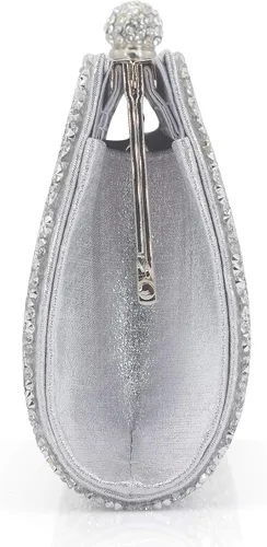 Vista 5 de Bolso de noche brillante para mujer, bolso de mano de cristal con diamantes de imitación