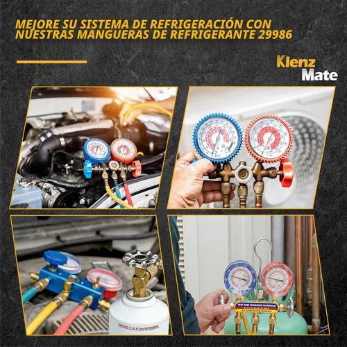 Vista 8 de Mangueras HVAC 29986 Plus II de 1/4 pulgadas, con válvula de bola compacta, 72 pulgadas