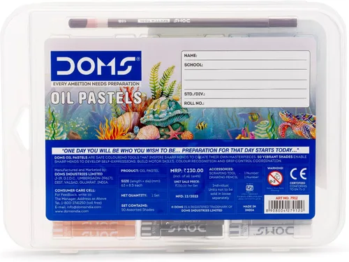 Vista 4 de Doms 50 tonos de colores surtidos pasteles al óleo, tonos brillantes y uniformes