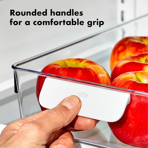 Vista 3 de OXO Good Grips Contenedor de Organización para Refrigerador 5 in x 10 in - para Contenedores de Bayas, Tazas de Yogur y Más