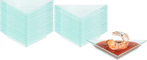 Vista 12 de Restaurantware Mini platos de aperitivo de 4 x 2 pulgadas, 100 platos triangulares desechables – Sirve muestras o aperitivos para fiestas o Negro