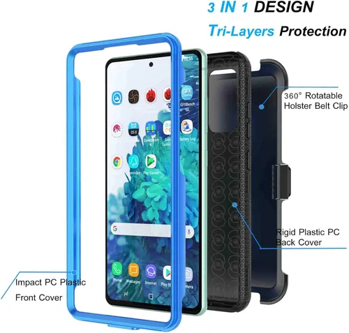 Vista 2 de Njjex Funda para Samsung Galaxy S20 FE 5G, para Samsung S20 Fan Edition con protector de pantalla de vidrio templado [2 unidades], [Nbeck] Funda