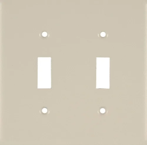 Vista 8 de Power Gear - Placa para interruptor doble en pared, gran tamaño, color almendra claro