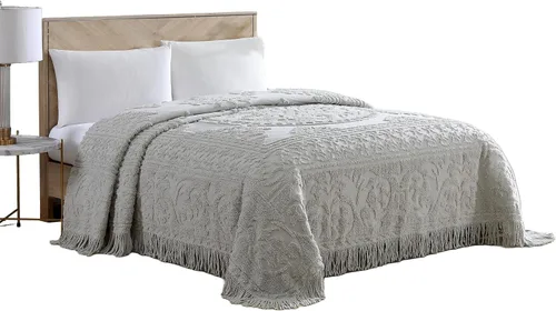 Vista 5 de Beatrice Home Fashions Medallón de chenilla, funda estándar, azul