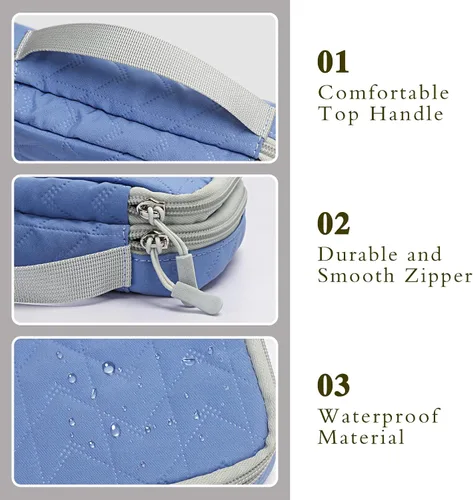 Vista 5 de FYY Organizador electrónico, organizador de cables de viaje, bolsa de transporte para accesorios electrónicos, portátil, impermeable, doble capa