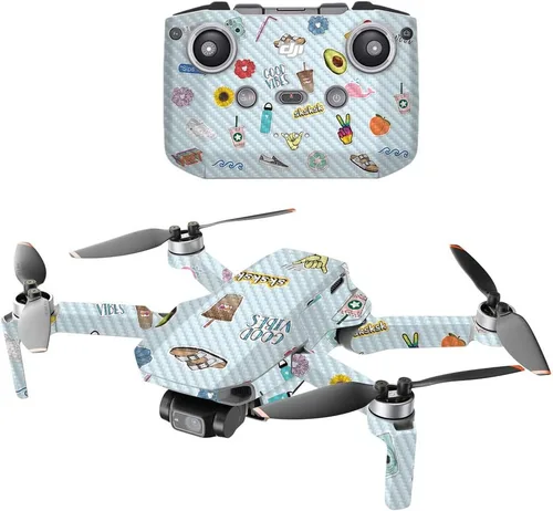 Vista 13 de MIGHTY SKINS Fibra de carbono compatible con el dron portátil DJI Mini 2, humo brillante, acabado de fibra de carbono texturizado protector