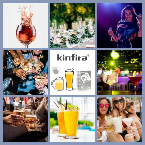 Vista 7 de Cubos de hielo reutilizables para bebidas, cubos de hielo de plástico de alta calidad para refrescar bebidas sin diluir, bastante buenos
