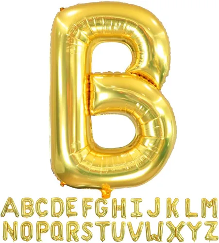 Vista 14 de Globos dorados de la letra A de 40 pulgadas, globos grandes del alfabeto A, helio dorado, de papel de aluminio de mylar, para decoración