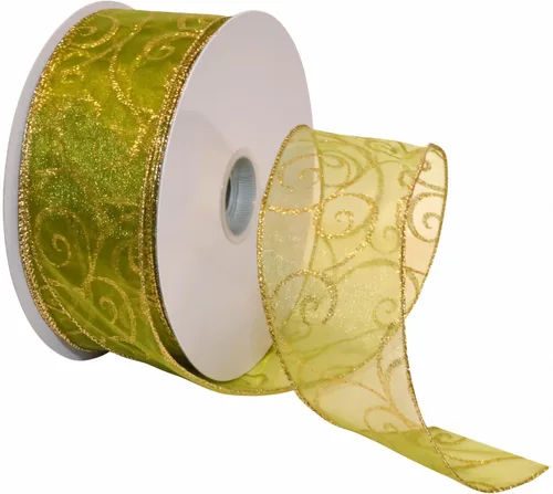 Vista 27 de Morex Ribbon Cintas transparentes con purpurina con espiral, cinta navideña para manualidades y decoraciones de Navidad, envoltura de regalos, 1.5