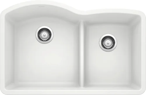 Vista 8 de Blanco 441591 Diamond fregadero empotrado con dos lavabos Silgranit II de 30-1/4"., 441591 Cinder