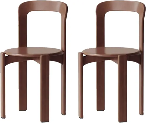 Vista 13 de Silla de comedor moderna y versátil, sillas de cocina con marco de madera apilable, silla lateral sin brazos, taburete para el hogar para habitación