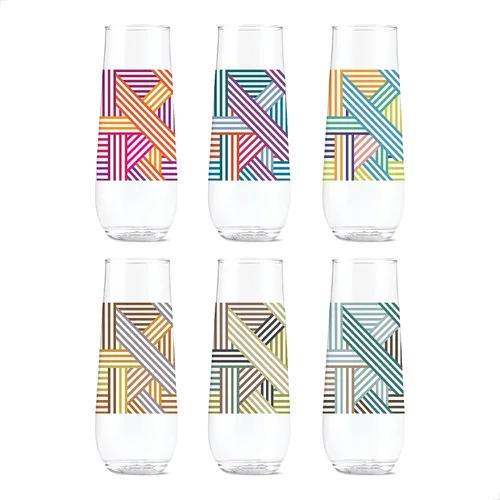 Vista 13 de TOSSWARE POP Vino Designer Series - Formas 2, juego de 6, calidad premium, reciclables, irrompibles y transparentes de plástico transparente
