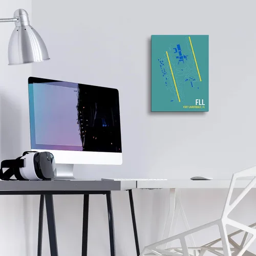 Vista 4 de Epic Art 'FLL Airport Layout' by O8 Left, Acrylic Glass Wall Art, 12"x16