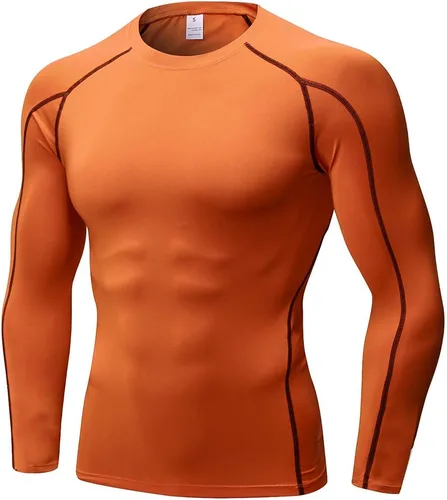 Vista 32 de SPVISE Compression Shirt Men Long Sleeve Workout Gym Shirts Baselayer Top Negro