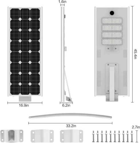 Vista 9 de Luces de calle solares 300W al aire libre del atardecer al amanecer