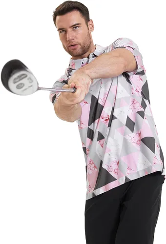 Vista 6 de Polo de golf para hombre, polo de golf de secado rápido y rendimiento destacado para hombre