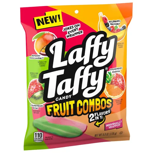 Vista 4 de Laffy Taffy Caramelos, combos de frutas, mini barras envueltas individualmente, 6 onzas