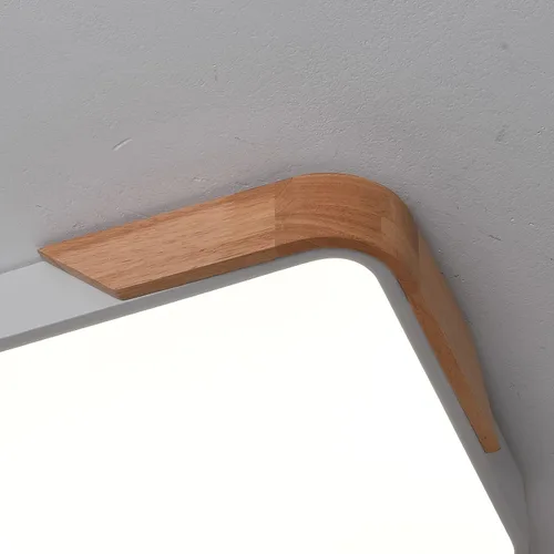Vista 9 de Lámpara de Techo, LED de Montaje Empotrado de 24W, Luminaria Moderna de Madera Plafón para Dormitorio, Sala de Estar, 12 Pulgadas, Blanco Frío 6500K