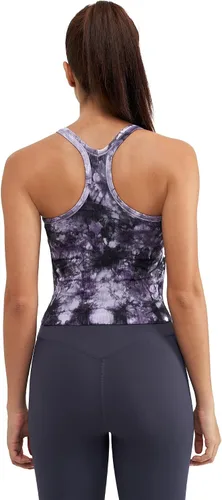 Vista 19 de sphinx cat - Camiseta corta de entrenamiento para mujer, camiseta sin mangas, acanalada, con espalda cruzada y brasier integrado
