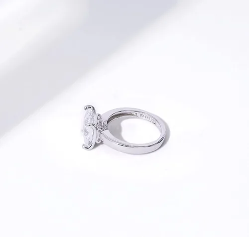 Vista 6 de Platinum or Gold plated Sterling Silver Princess-Cut Solitaire Ring made with Infinite Elements Cubic Zirconia