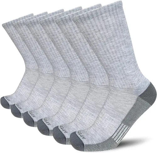 Vista 13 de APTYID Calcetines de trabajo acolchados que absorben la humedad para hombre (4-6 pares)