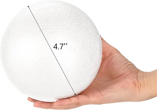 Vista 2 de Lyellfe - Paquete de 6 bolas de espuma para manualidades, 4.7 pulgadas redondas Bola de espuma de poliestireno para proyectos de arte