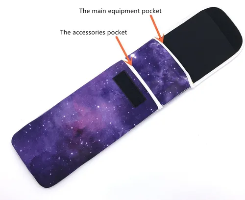 Vista 2 de AUONY Bolsa de almacenamiento de neopreno resistente al calor con dos bolsillos para plancha plana, alisadora, rizadora/rizador