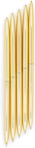 Vista 7 de Juego de 6 bolígrafos de lujo en oro con punta redonda en caja de regalo blanca brillante Bolígrafos de oficina en oro/negro para mujeres