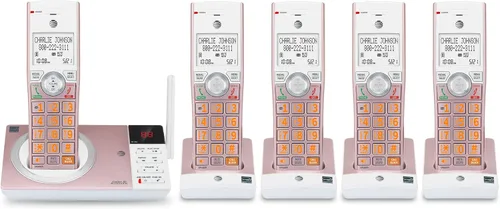 Vista 27 de AT&T CL84107 DECT 6.0 Teléfono expandible con cable/inalámbrico con bloqueador de llamadas inteligente, negro/plata con 1 auricular