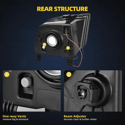 Vista 5 de DWVO Conjunto de Faro Delantero Compatible con Ford Mustang 05 06 07 08 09 2005 2006 2007 2008 2009 Lámpara con LED DRL
