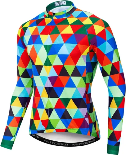 Vista 72 de Weimostar Hombre Ciclismo Jersey Manga Corta Bicicleta Ropa Multicolor Diamante