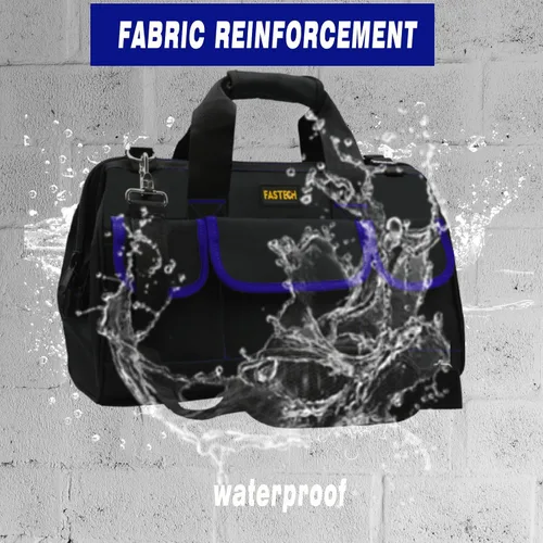 Vista 6 de FASTECH Bolsa de herramientas de 20 pulgadas, bolsa de herramientas grande, impermeable, kit de herramientas de boca ancha, organizador de bolsa