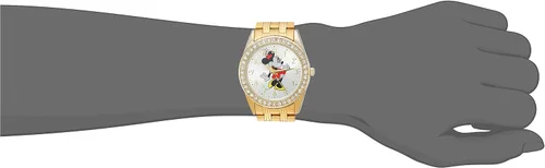 Vista 5 de Disney Reloj de cuarzo analógico redondo con purpurina para adultos Oro