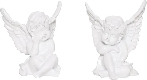Vista 8 de Estatua de ángel de bebé rezando de cobre, bonita escultura conmemorativa de querubines de seis alas, portátil, tamaño pequeño, decoración