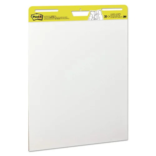 Vista 3 de Post-it - Almohadilla de caballete súper pegajosa de 25 x 30 pulgadas, color blanco, 30 hojas/bloc, papel autoadhesivo de alta calidad, gran
