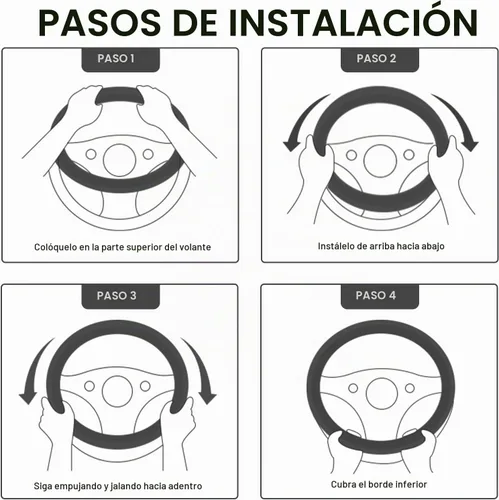 Vista 7 de KAFEEK Funda elástica para volante, universal de 15 pulgadas, color beige
