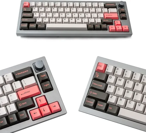 Vista 2 de Keychron Juego completo de teclas PBT de doble disparo (219 teclas), color rosa