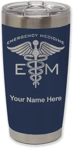 Vista 40 de LaserGram Vaso aislado al vacío de 20 onzas, medicina de emergencia, grabado personalizado incluido (gris) Engraved Gift for Doctors, Vacuum