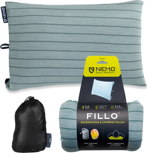 Vista 8 de NEMO Equipment Almohada de camping Fillo - Perla Negra/Brote de abedul