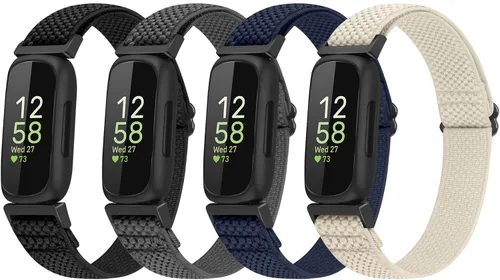 Vista 9 de Vodtian Paquete de 4 Correas Compatibles con Fitbit Inspire 3/Inspire 2/Inspire/Inspire HR/Ace 3/Ace 2, Correas de Nylon Elásticas Ajustables
