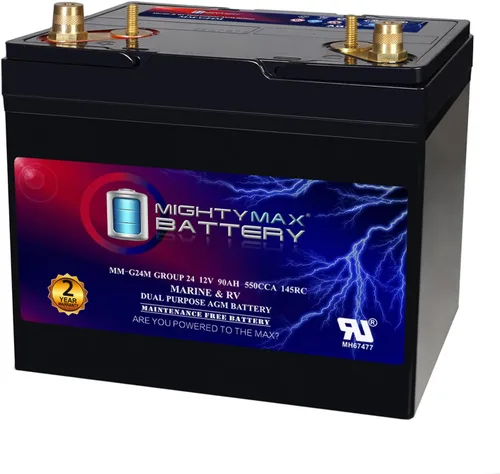 Vista 9 de Mighty Max Battery ML55-12MAR - 12 V 55 AH, Terminal de poste marino, batería recargable SLA AGM