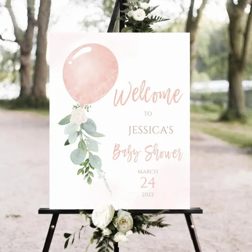 Vista 31 de Letreros de bienvenida personalizados para bebés, decoración de letrero de vegetación editable, plástico